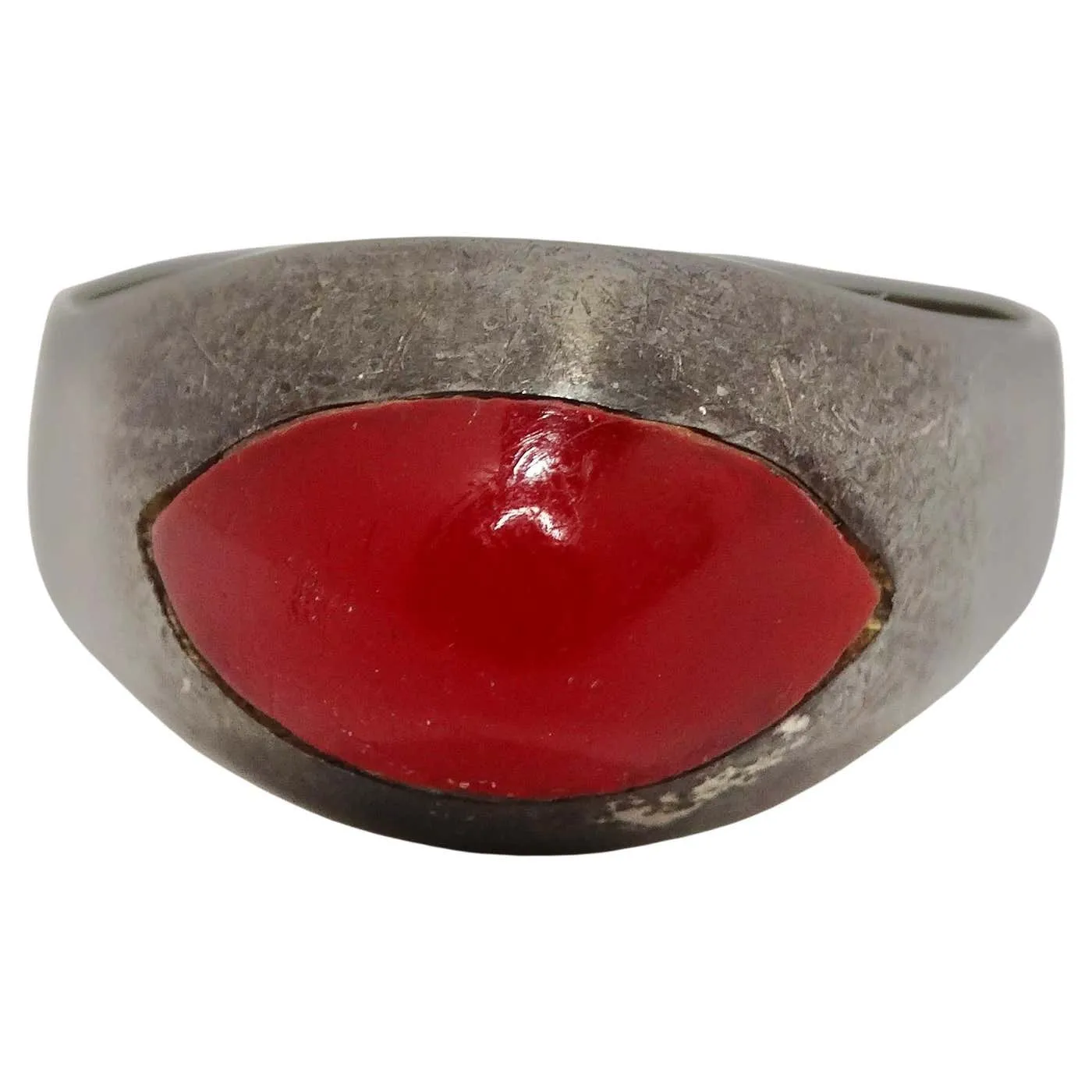 1950s Silver Synthetic Ruby Ring