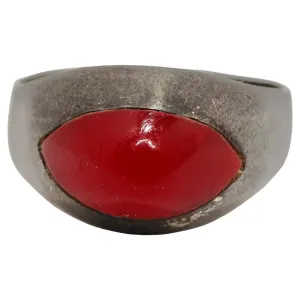 1950s Silver Synthetic Ruby Ring