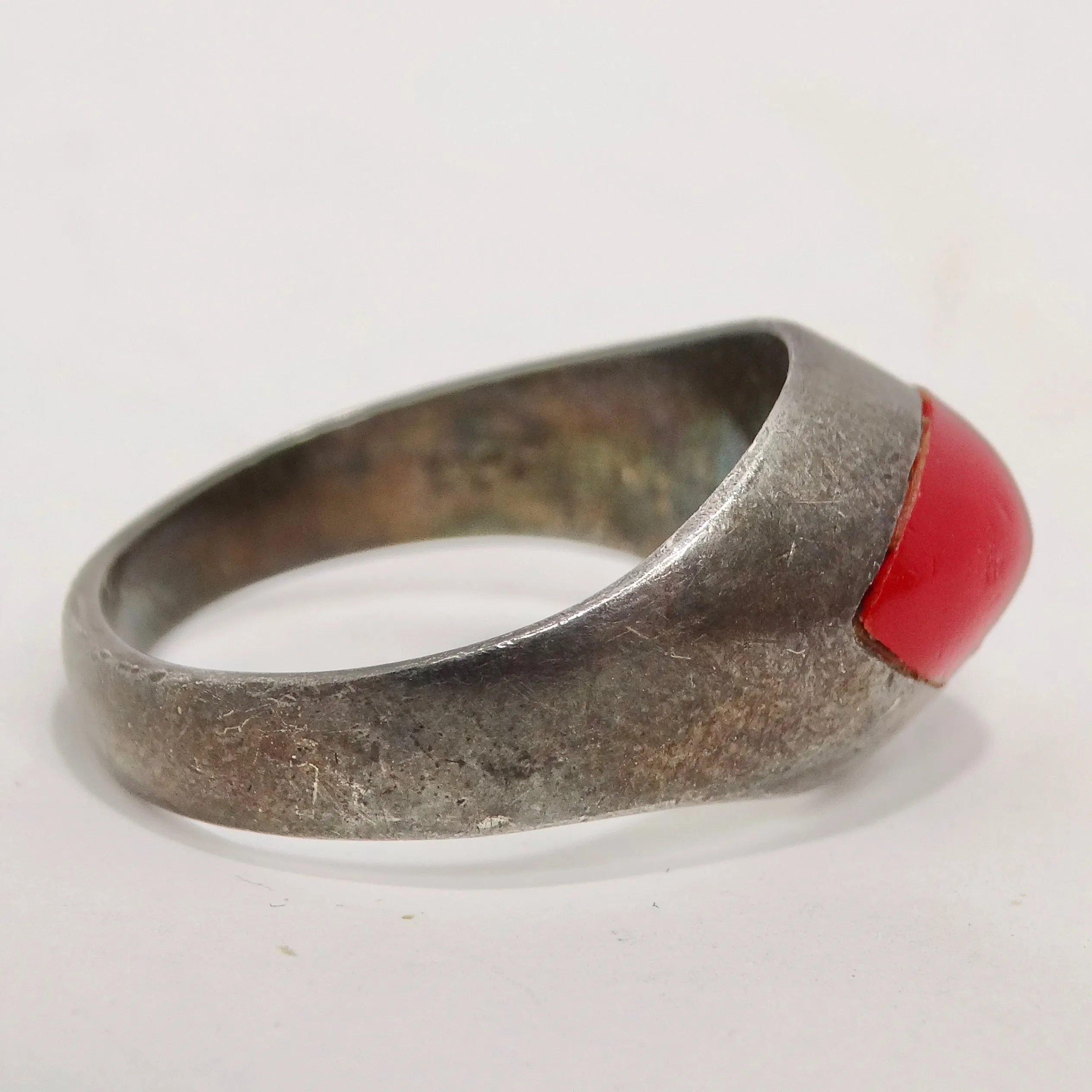 1950s Silver Synthetic Ruby Ring