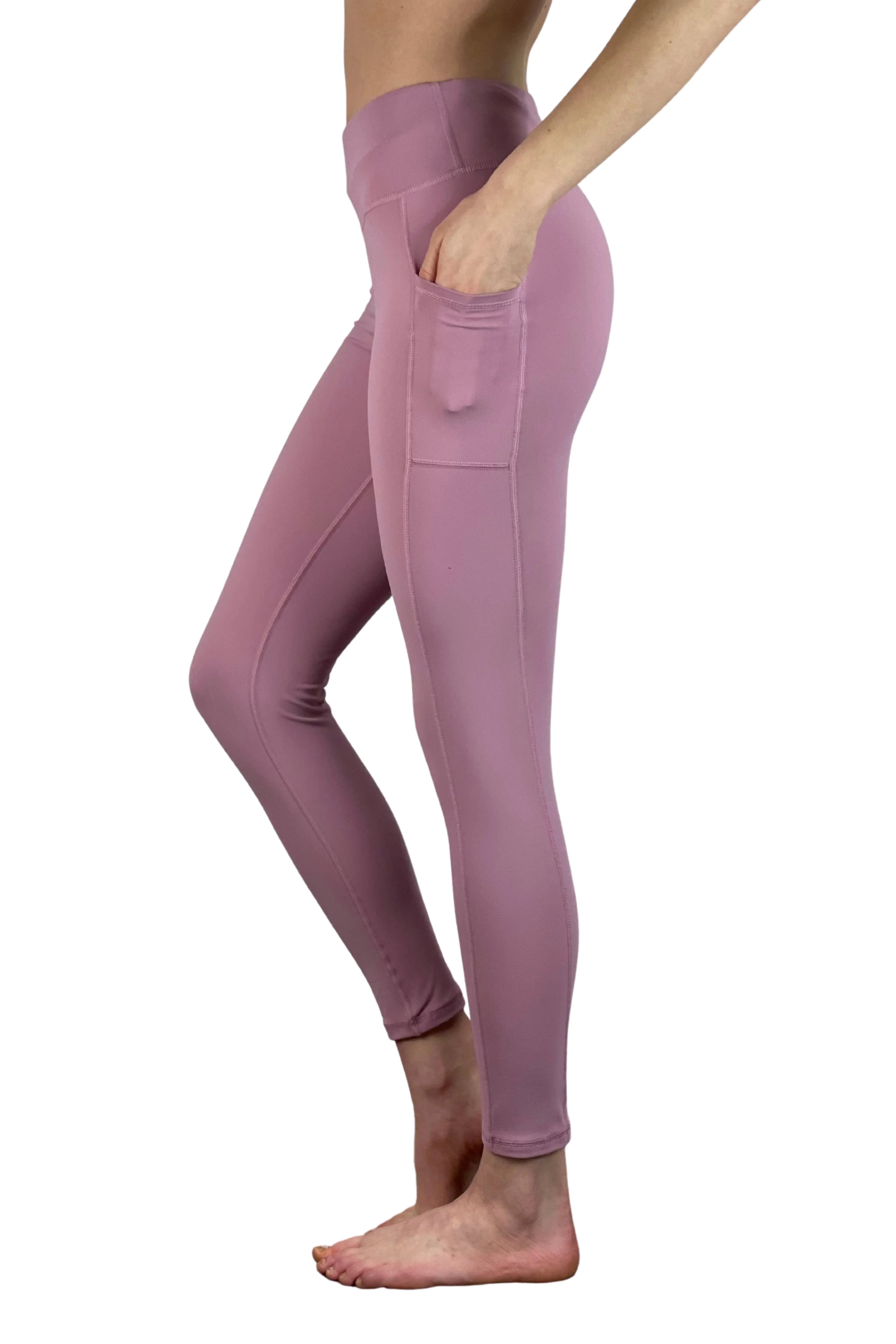 4202 - "On Cloud 9"  Cell Phone Pocket Legging/ Rose