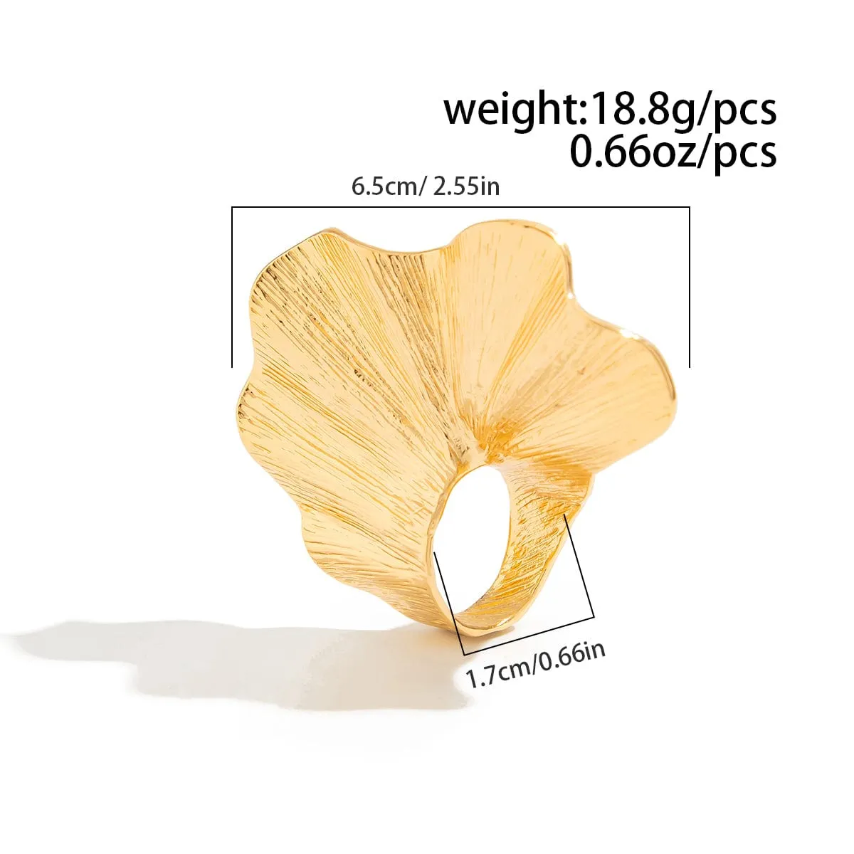 Abstract Chunky Textured Lotus Leaf Ring