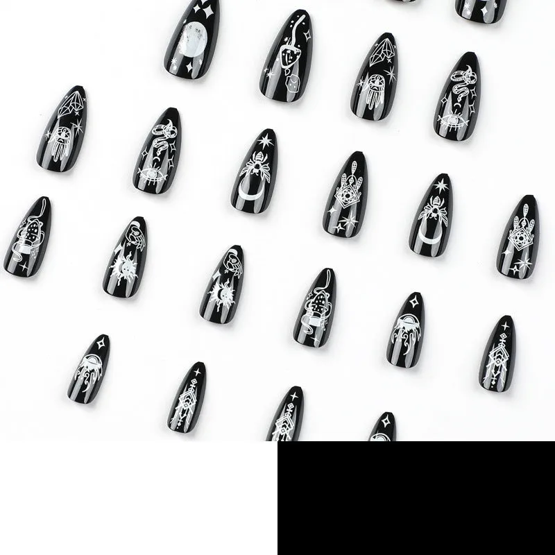 Almond gel dark night prints