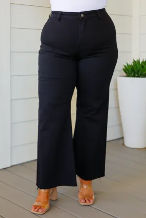 ANNIEWEAR August High Rise Wide Leg Crop Jeans in Black