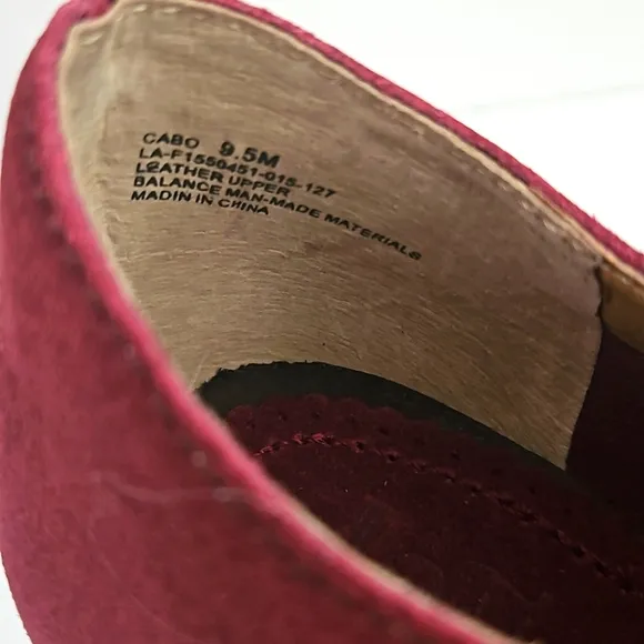 Anthropologie Latigo Cabo Women 9.5M Ruby Red Suede Lace Up Heels Shoes NEW