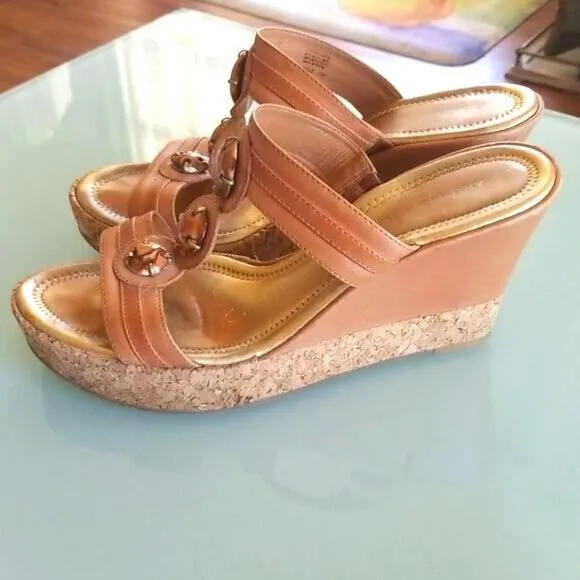 ANTONIO MELANI Leather Jeweled Platforms