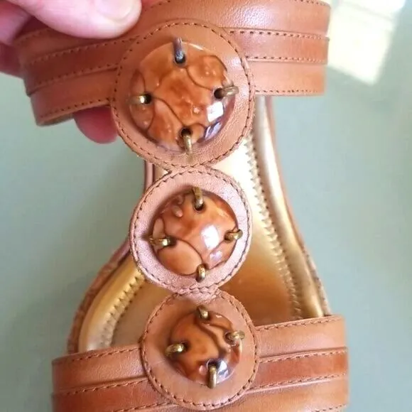 ANTONIO MELANI Leather Jeweled Platforms