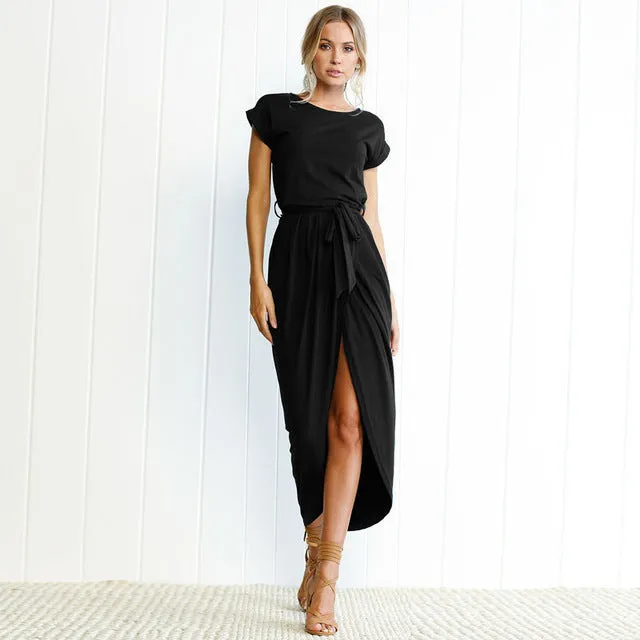 Asymmetrical Half Wrap Dress