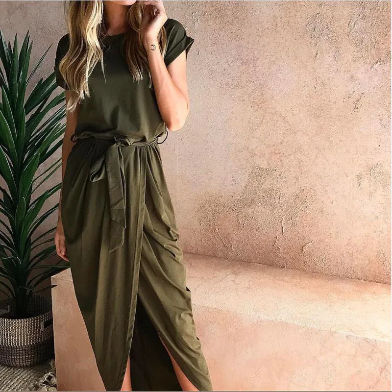 Asymmetrical Half Wrap Dress