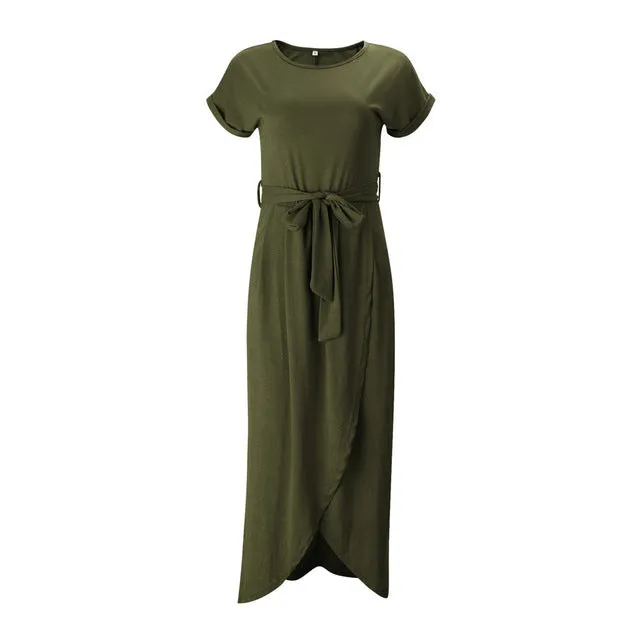 Asymmetrical Half Wrap Dress