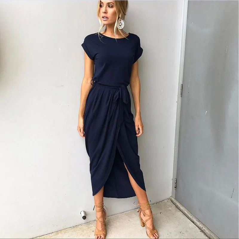 Asymmetrical Half Wrap Dress