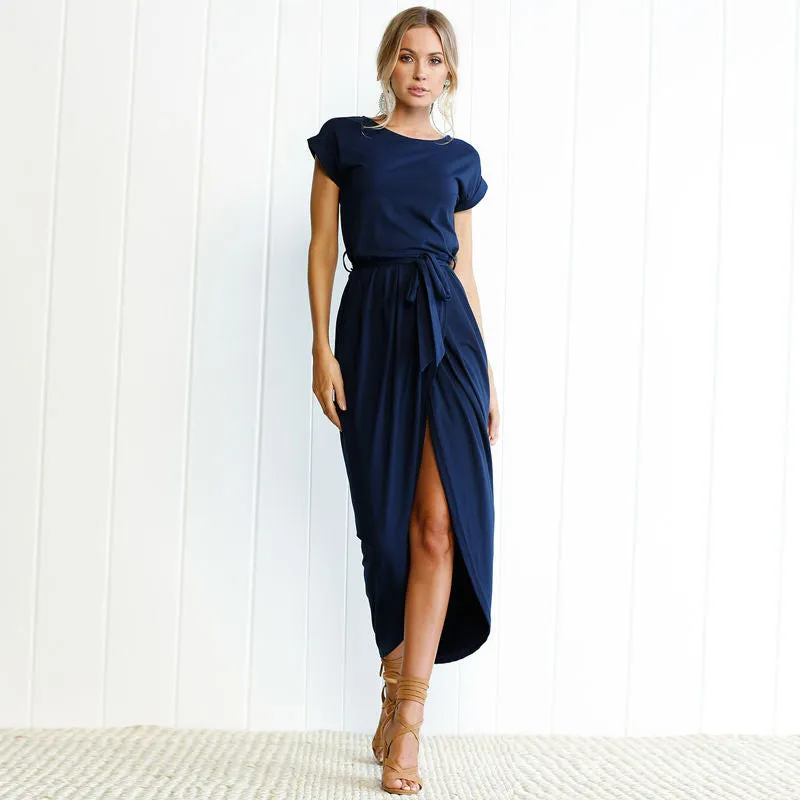Asymmetrical Half Wrap Dress