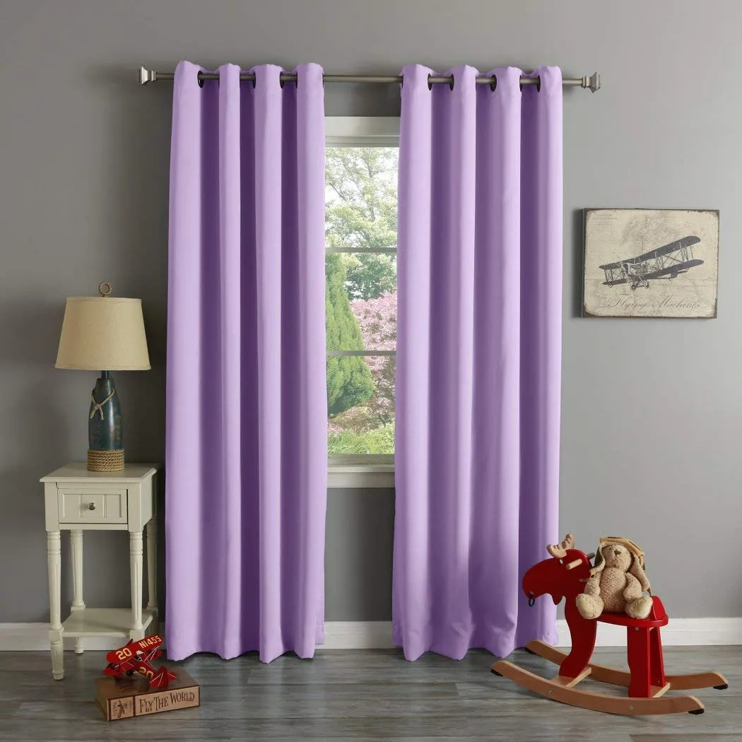 Aurora Home Grommet Top Thermal Insulated Blackout Curtain Panel Pair