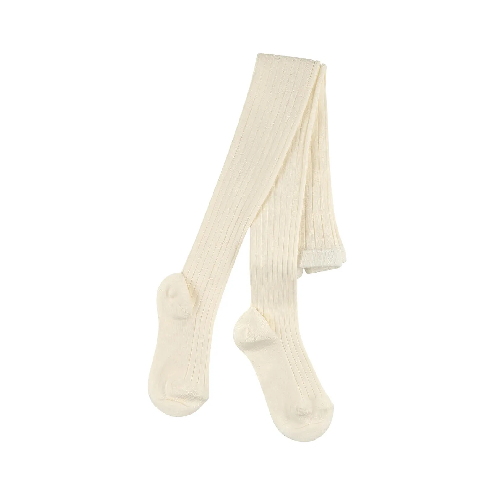 Baby Cream Ribbed Tights