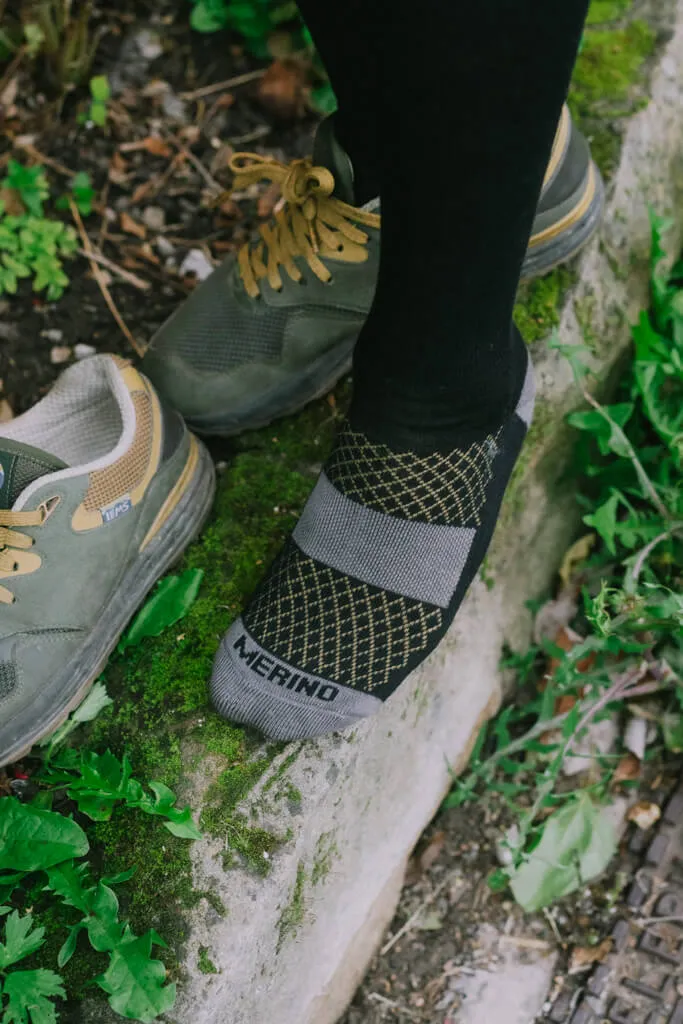 Banana Merino Thin-Knit Tech Ride/Ski Long Sock