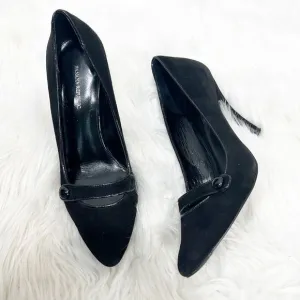 Banana Republic Nelda Black Suede Heels 6.5