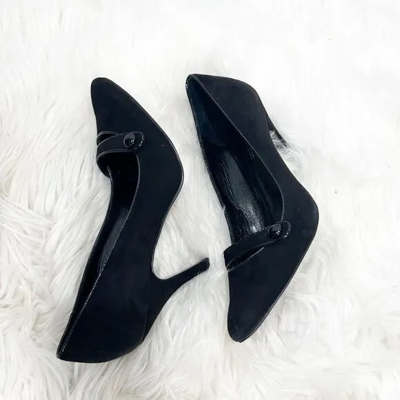 Banana Republic Nelda Black Suede Heels 6.5