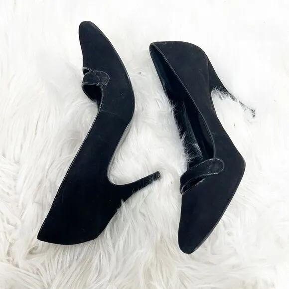 Banana Republic Nelda Black Suede Heels 6.5