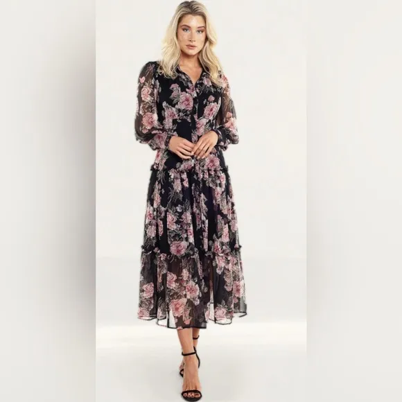 Bardot Nadia tiered floral maxi dress size XS/4