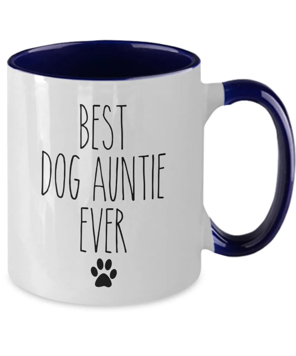 Best Dog Auntie Ever Mug Two-Tone Coffee Cup Funny Gift