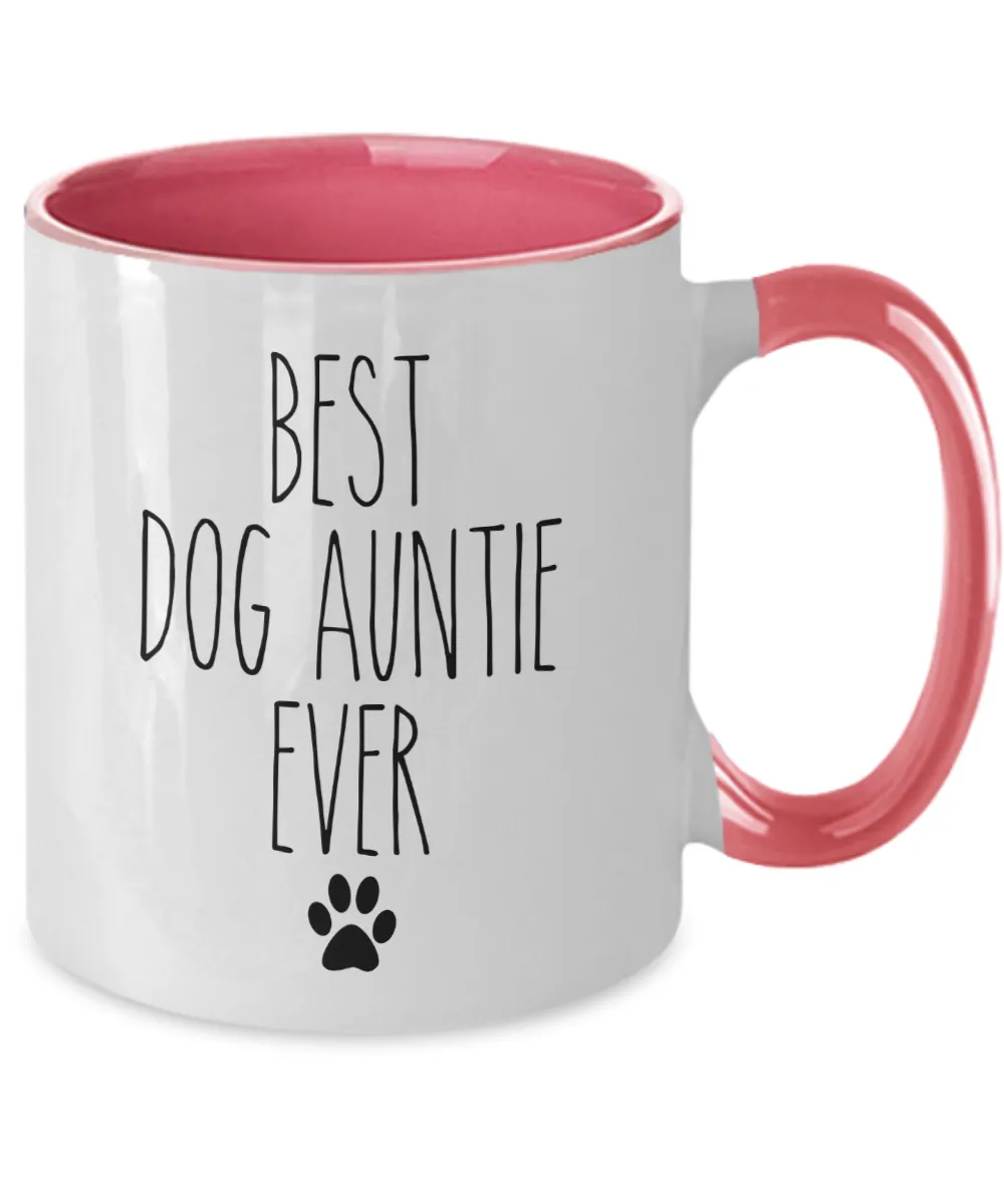 Best Dog Auntie Ever Mug Two-Tone Coffee Cup Funny Gift