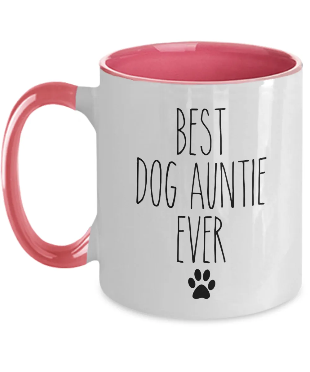 Best Dog Auntie Ever Mug Two-Tone Coffee Cup Funny Gift