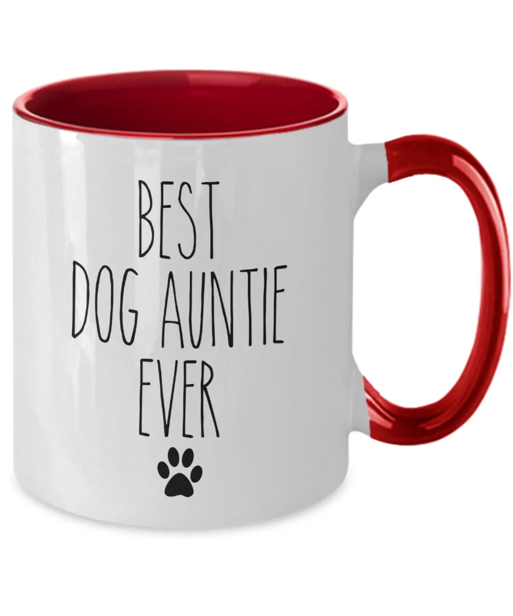 Best Dog Auntie Ever Mug Two-Tone Coffee Cup Funny Gift