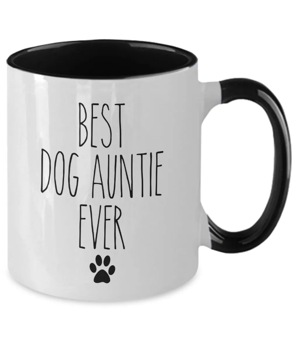 Best Dog Auntie Ever Mug Two-Tone Coffee Cup Funny Gift