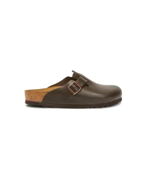 Birkenstock Boston Leather Dark Brown Clogs