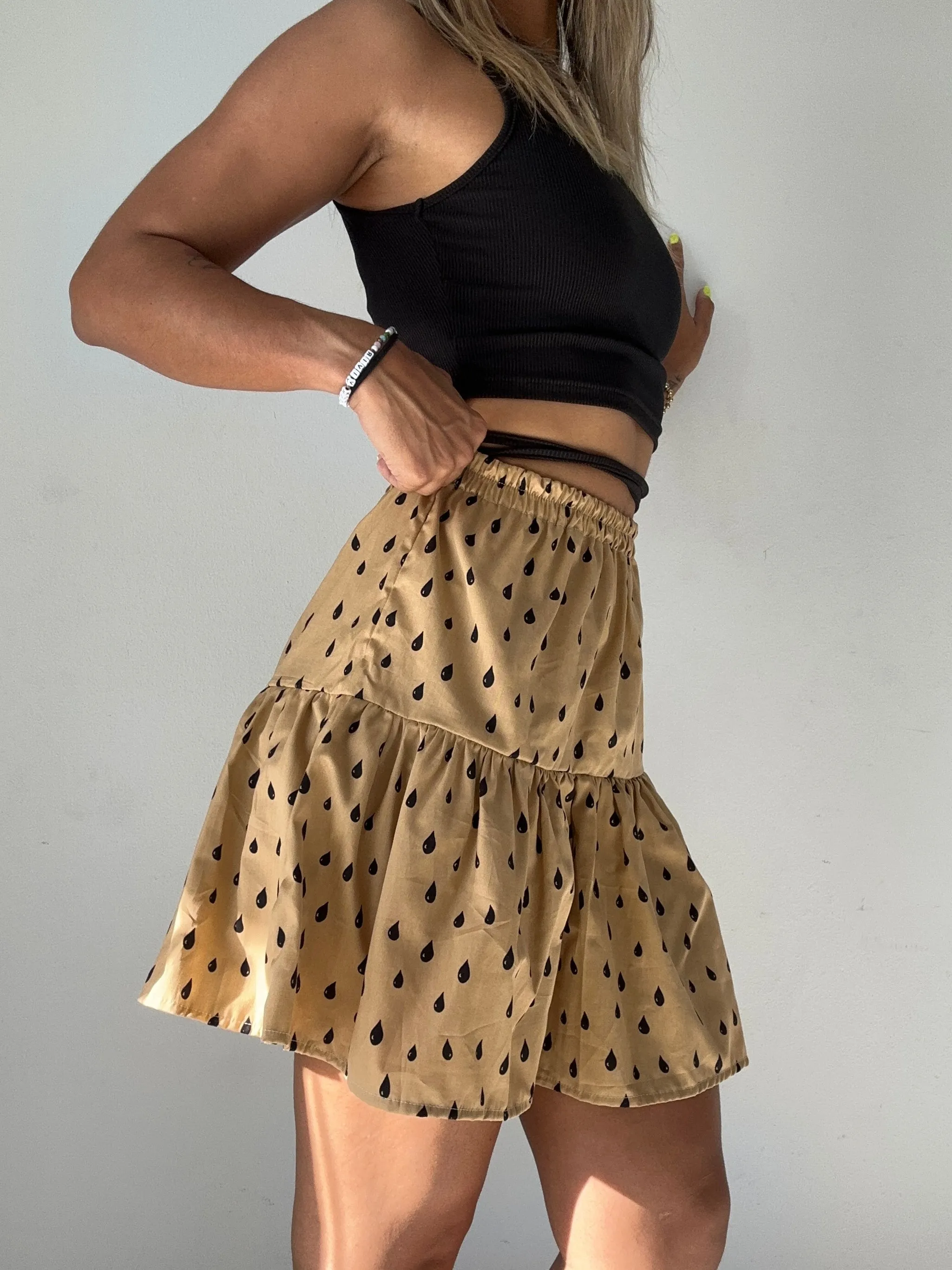 Black Drops Easy Skirt
