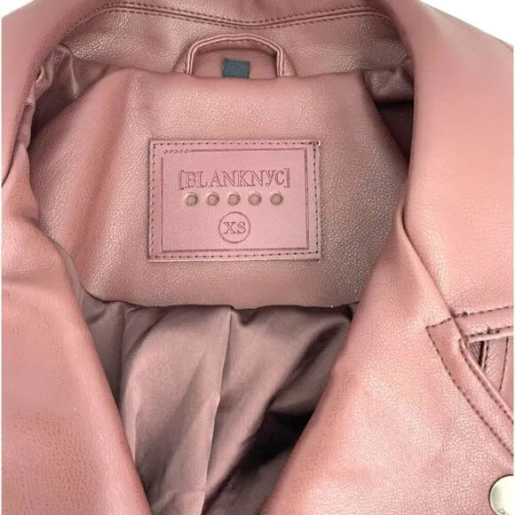 BlankNYC Faux Leather Crop Moto Jacket In Head Over Heels Size XS NWOT $98 MSRP