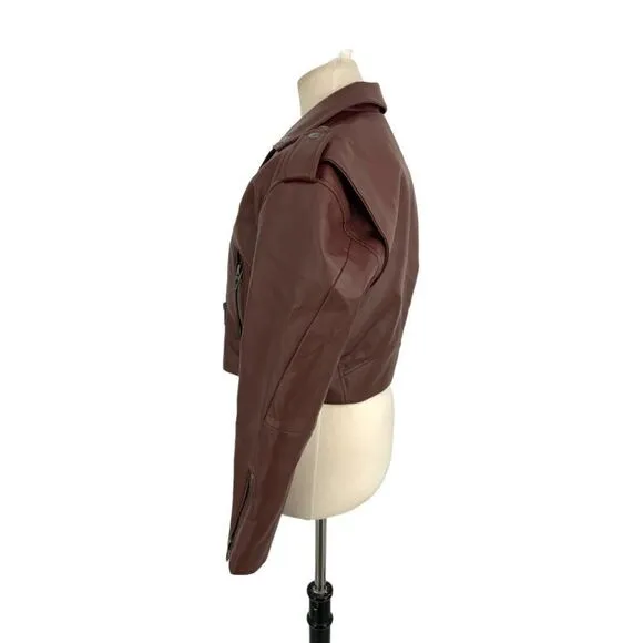 BlankNYC Faux Leather Crop Moto Jacket In Head Over Heels Size XS NWOT $98 MSRP