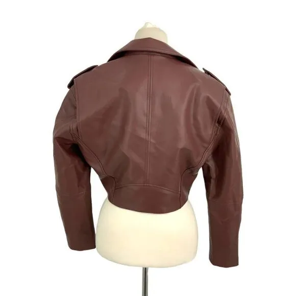 BlankNYC Faux Leather Crop Moto Jacket In Head Over Heels Size XS NWOT $98 MSRP