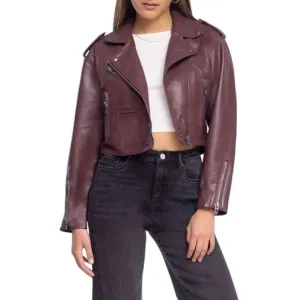 BlankNYC Faux Leather Crop Moto Jacket In Head Over Heels Size XS NWOT $98 MSRP