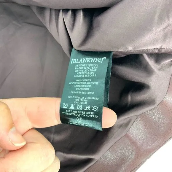 BlankNYC Faux Leather Crop Moto Jacket In Head Over Heels Size XS NWOT $98 MSRP