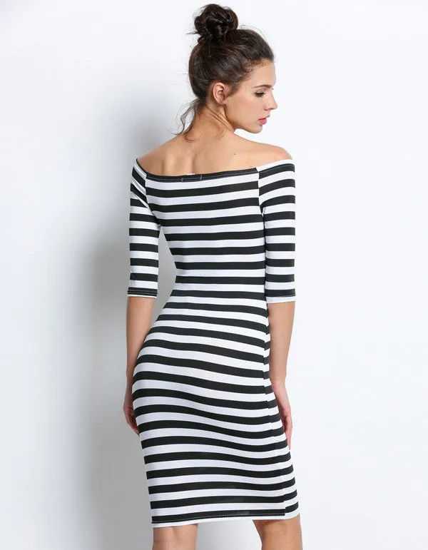 Bodycon Dress - Striped