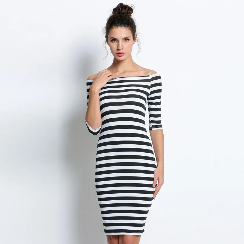 Bodycon Dress - Striped