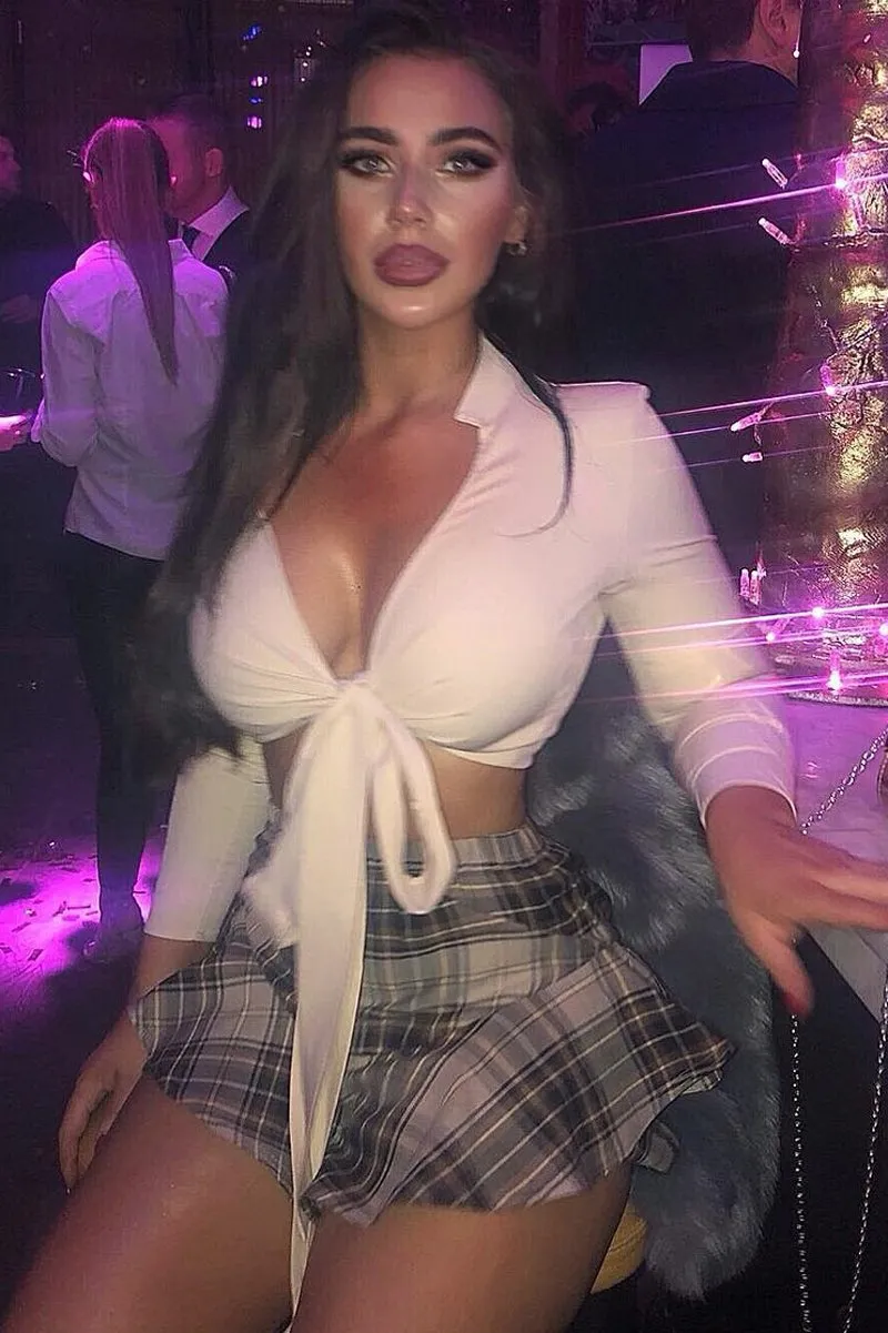 Brown Tartan Frill Hem Skort - Maren