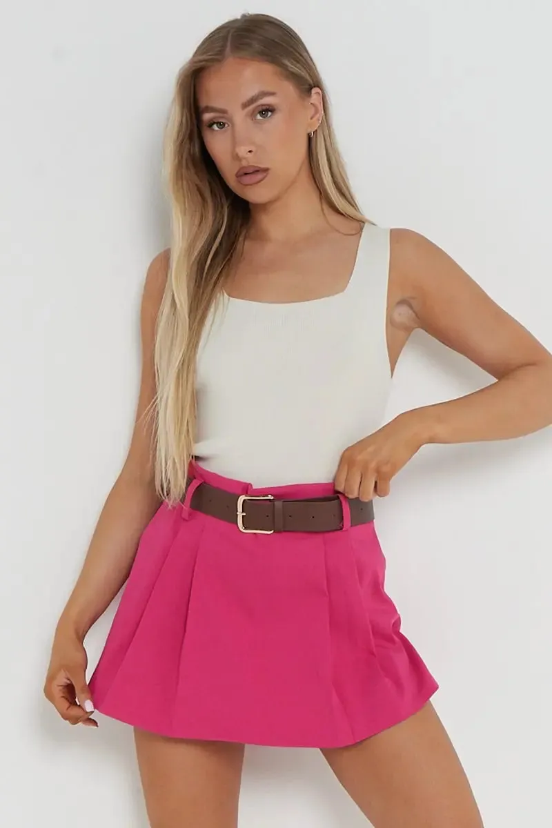Casual Belt Decor  Skorts