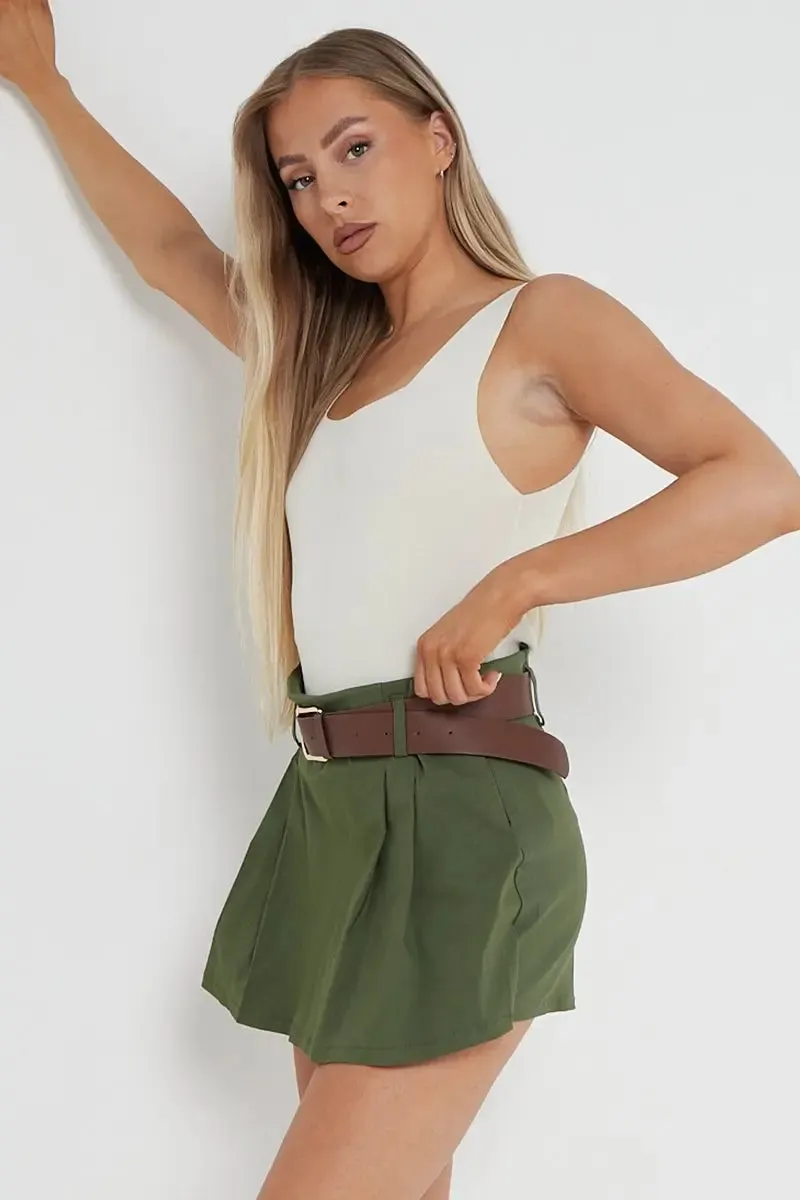 Casual Belt Decor  Skorts