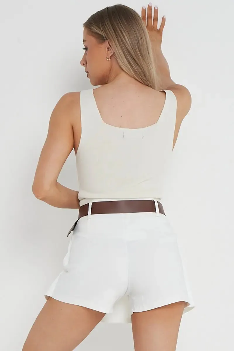 Casual Belt Decor  Skorts