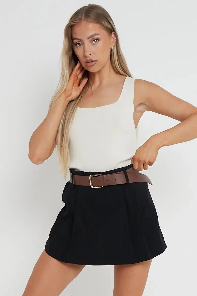 Casual Belt Decor  Skorts