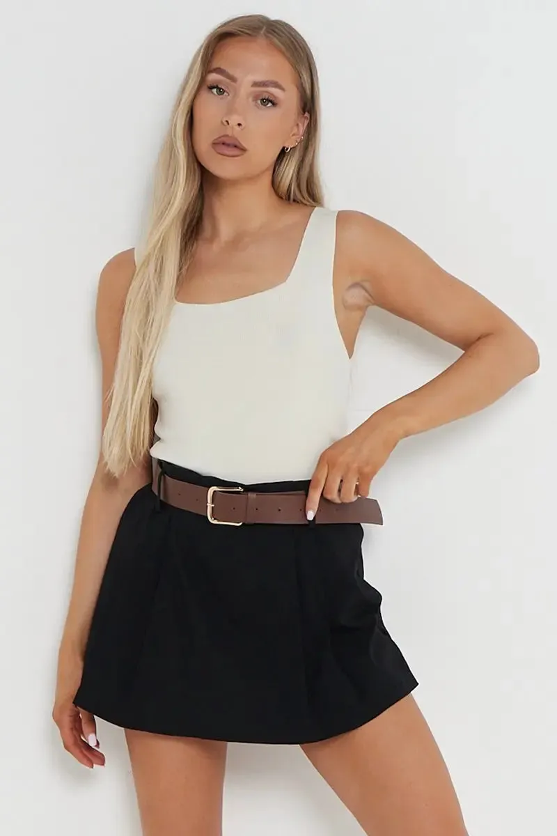 Casual Belt Decor  Skorts