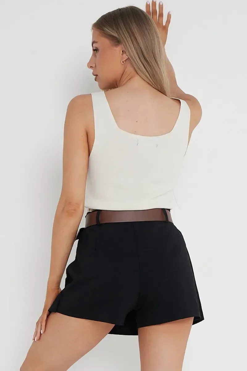 Casual Belt Decor  Skorts
