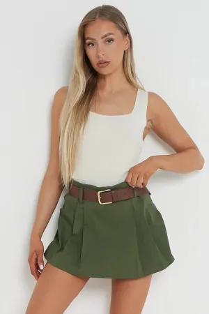 Casual Belt Decor  Skorts
