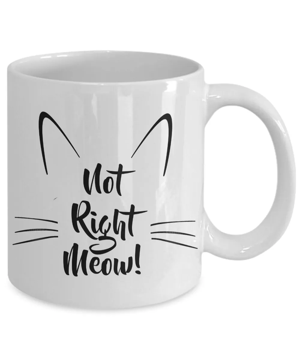 Cat Coffee Mug - Not Right Meow Cat Mug - Cat Person Gifts - Cat Tea Mug - Crazy Cat Lady Gifts