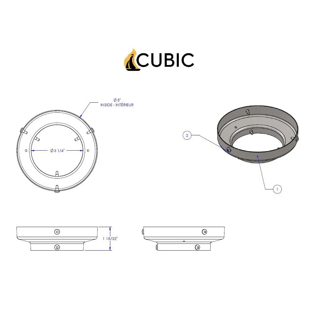 CB-3050-SS 3" to 5" Adaptor
