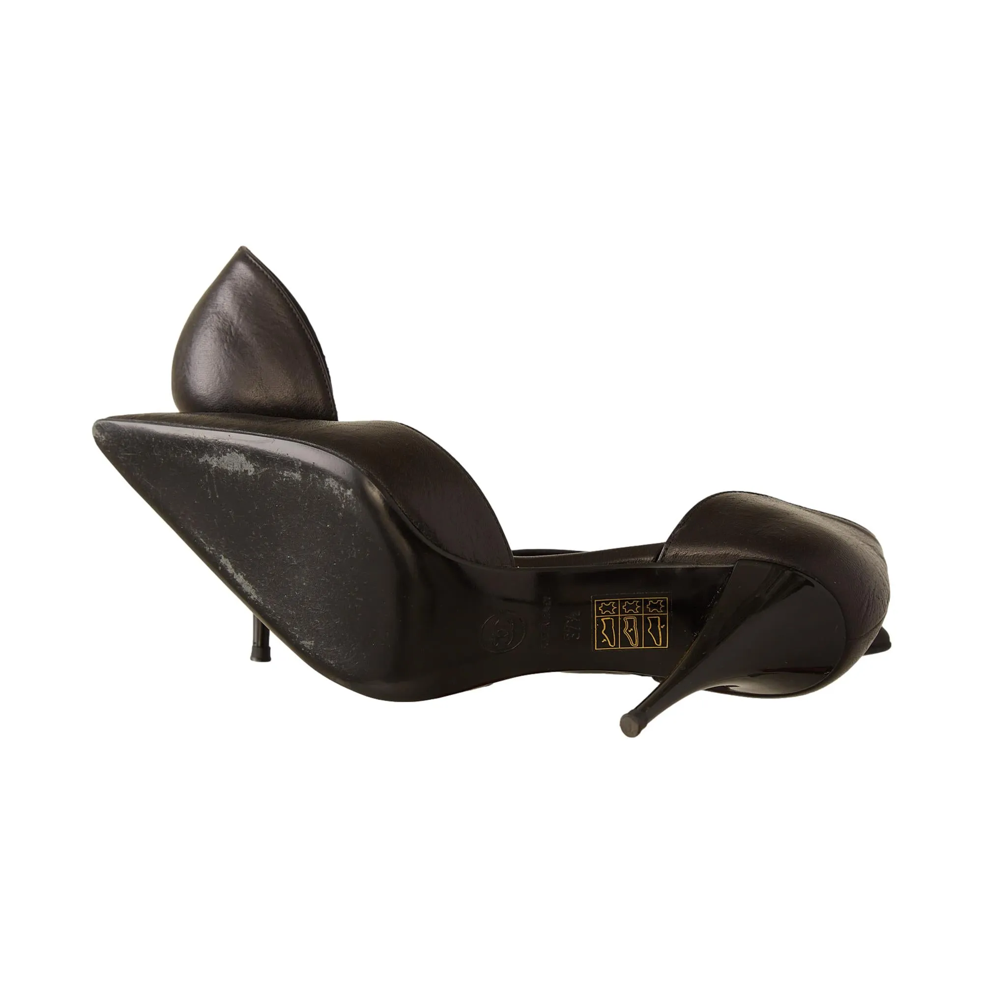 Chanel Black Logo Heels