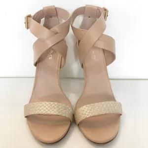 CHARLES By CHARLES DAVID Nude Metallic Ringer Heels Size 10
