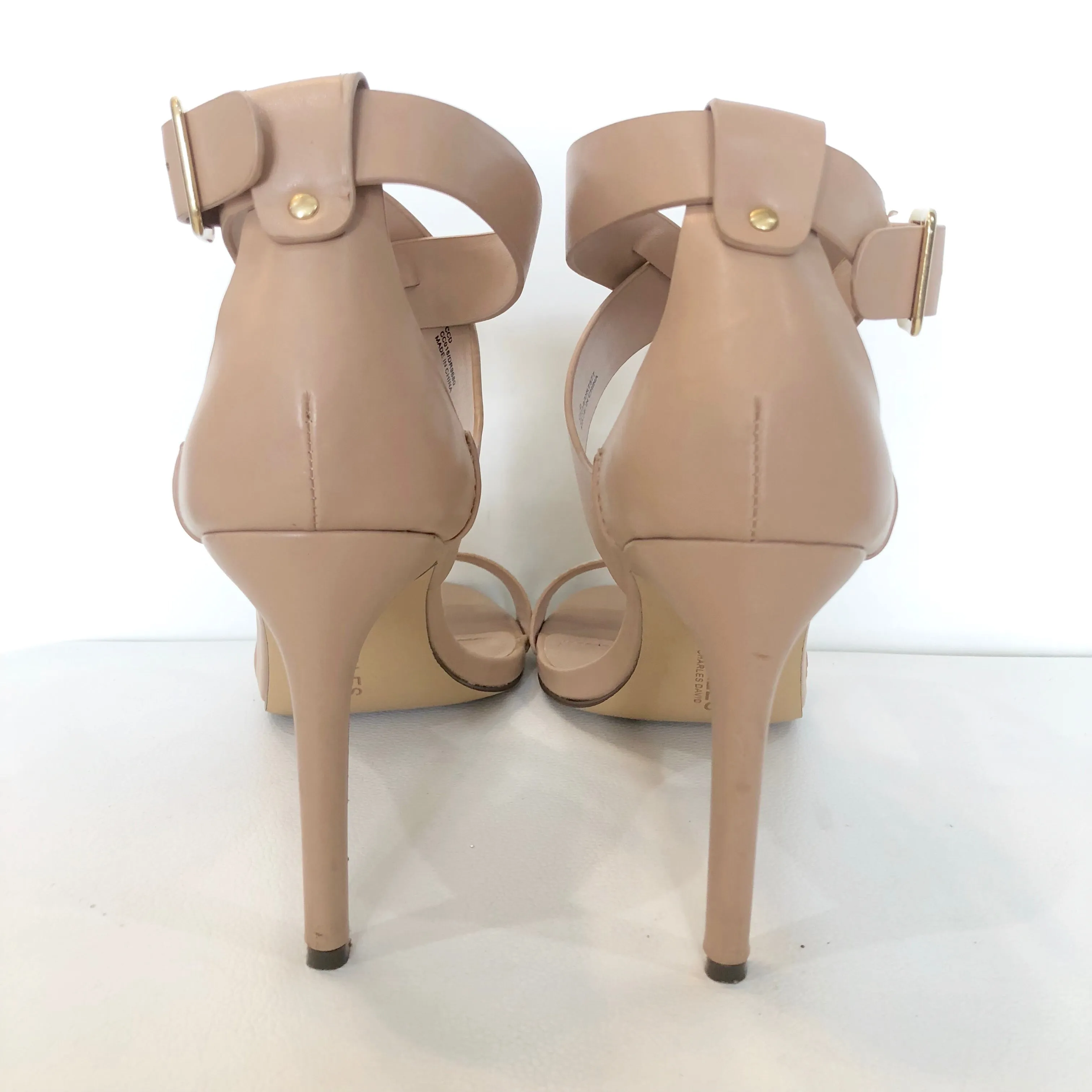 CHARLES By CHARLES DAVID Nude Metallic Ringer Heels Size 10