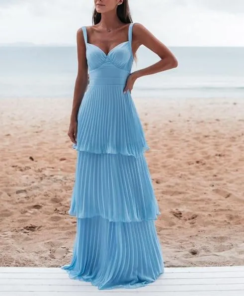 Charming Blue Prom Dress Long Evening Dress GS005